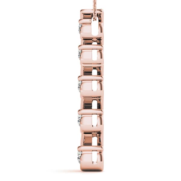 Journey Pendant (1/2 ct. tw.), Side view in rose gold
