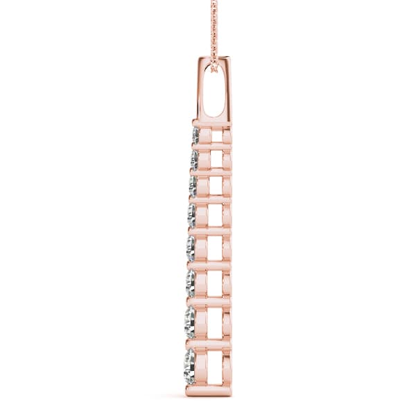 Journey Pendant (0.48 ct. tw.), Side view in rose gold