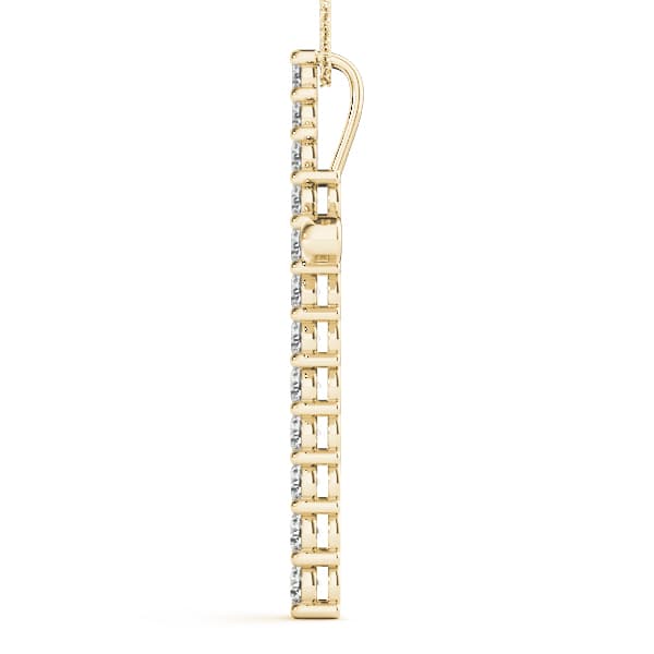 Religious Cross Pendant (1/2 ct. tw.), Side view in yellow gold
