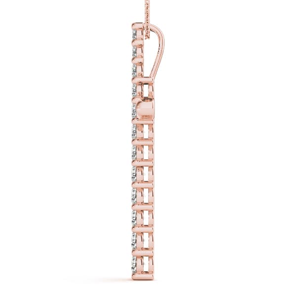 Religious Cross Pendant (3/4 ct. tw.), Side view in rose gold