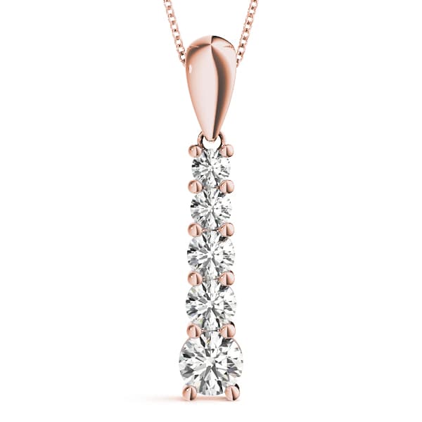 Journey Pendant (1/2 ct. tw.), Front view in rose gold