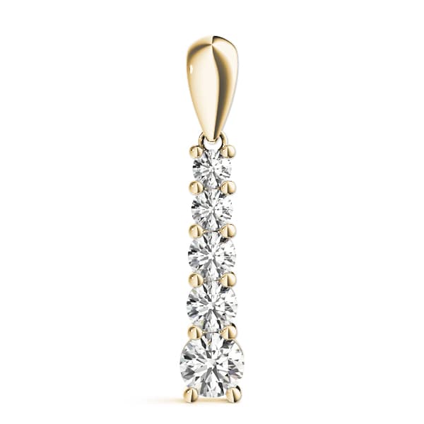 Journey Pendant (3/4 ct. tw.), On hand view in yellow gold