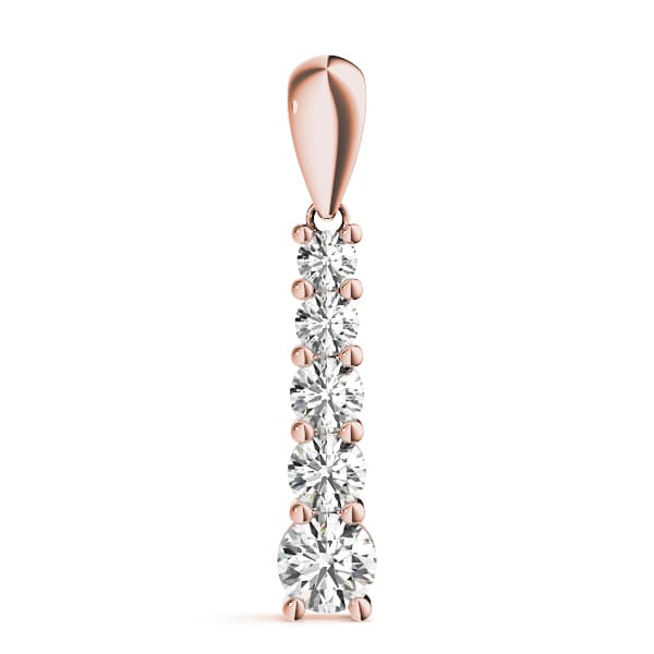 Journey Pendant (1/2 ct. tw.), On hand view in rose gold