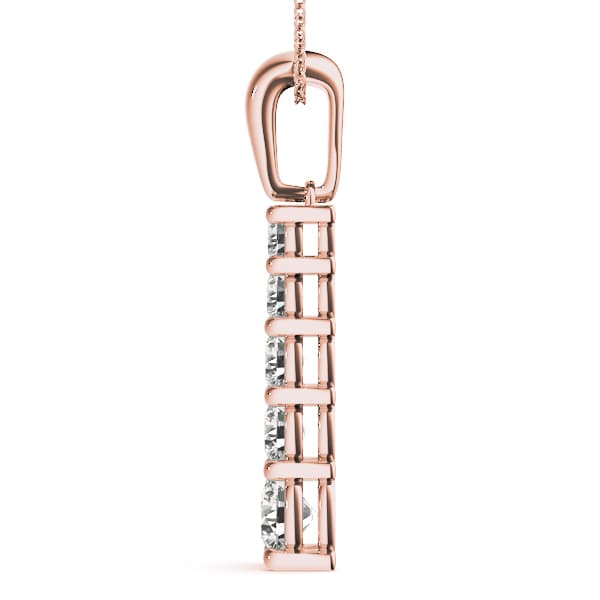 Journey Pendant (1/2 ct. tw.), Side view in rose gold