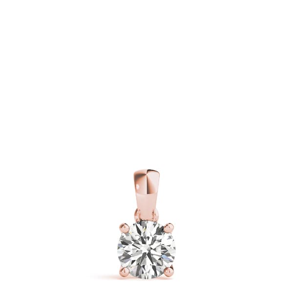Solitaire Round Pendant (3/4 ct. tw.), On hand view in rose gold