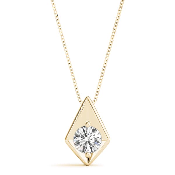Solitaire Pendant (1/2 ct. tw.), Front view in yellow gold