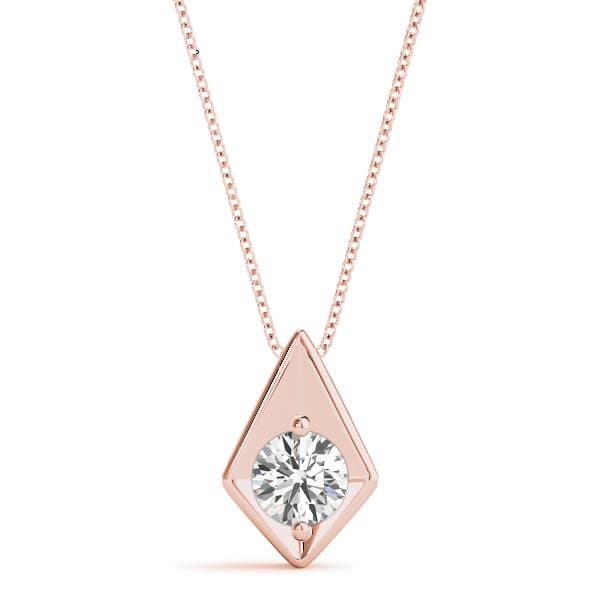 Solitaire Pendant (1/2 ct. tw.), Front view in rose gold