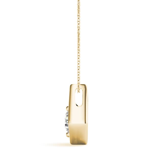 Solitaire Pendant (1/2 ct. tw.), Side view in yellow gold