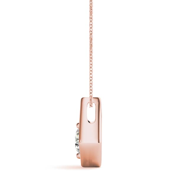 Solitaire Pendant (1/2 ct. tw.), Side view in rose gold