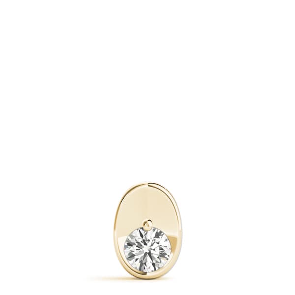 Oval Solitaire Pendant (1/2 ct. tw.), On hand view in yellow gold