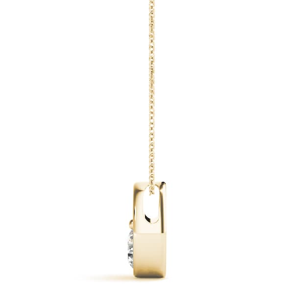 Oval Solitaire Pendant (1/2 ct. tw.), Side view in yellow gold