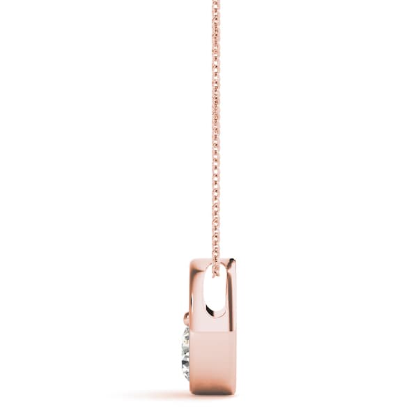 Oval Solitaire Pendant (1/2 ct. tw.), Side view in rose gold