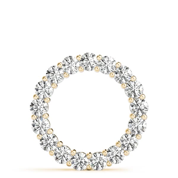 Shared Prong Circle Pendant (3.06 ct. tw.), On hand view in yellow gold