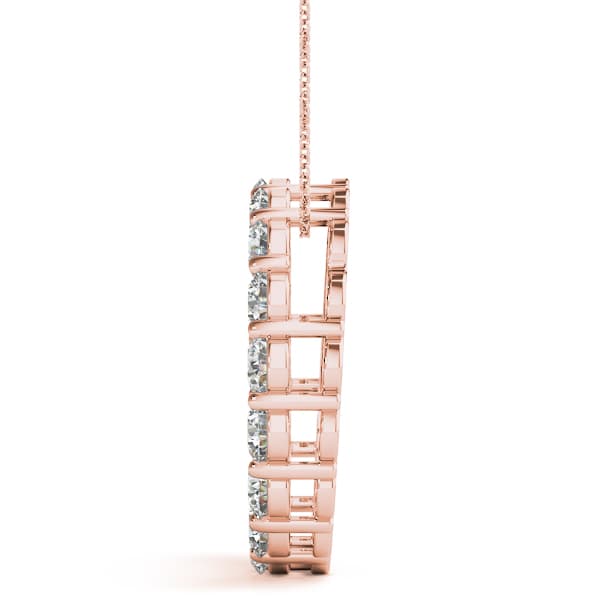 Shared Prong Circle Pendant (3.96 ct. tw.), Side view in rose gold