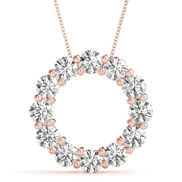 Circle Pendants (4 ct. tw.), Front view in rose gold