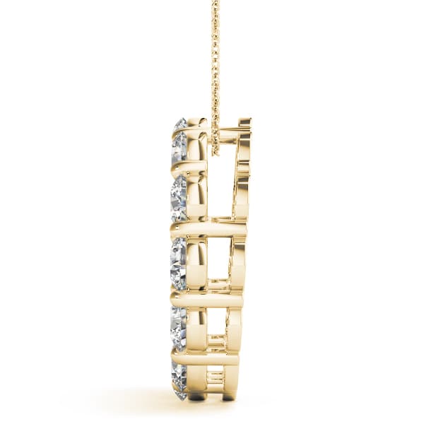 Circle Pendants (5 ct. tw.), Side view in yellow gold