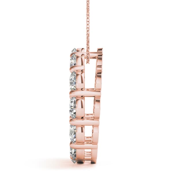 Circle Pendants (4 ct. tw.), Side view in rose gold
