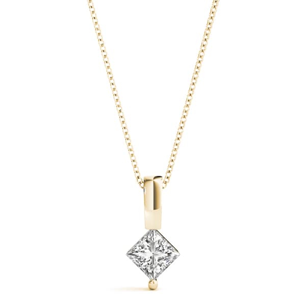 Solitaire Pendant (2 ct. tw.), Front view in yellow gold