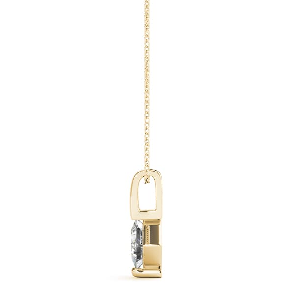 Solitaire Pendant (2 ct. tw.), Side view in yellow gold