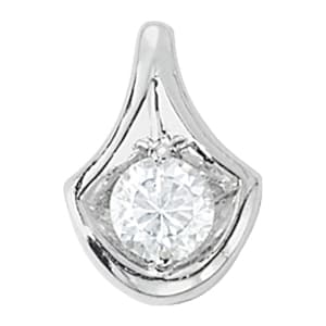 Solitaire Drop Pendant — White Gold