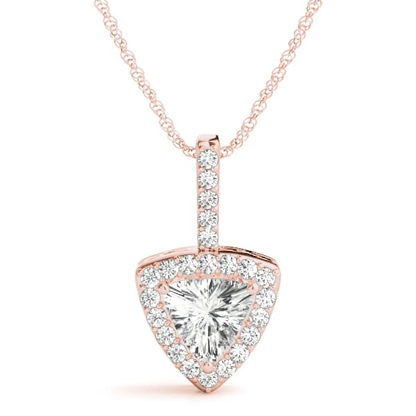 Halo Pendant (0.17 ct. tw.), Front view in rose gold