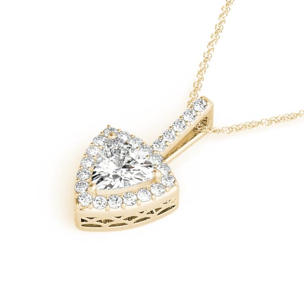 Halo Pendant (0.17 ct. tw.), Side view in yellow gold