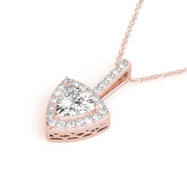 Halo Pendant (0.17 ct. tw.), Side view in rose gold
