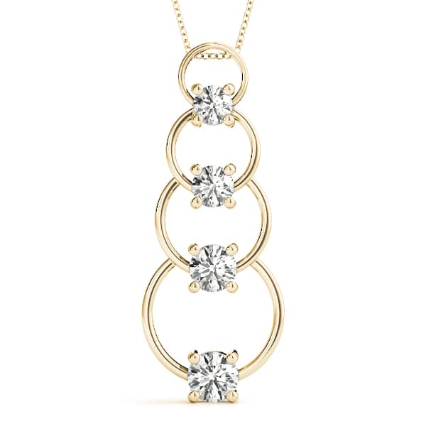 Journey Pendant (1/2 ct. tw.), Front view in yellow gold