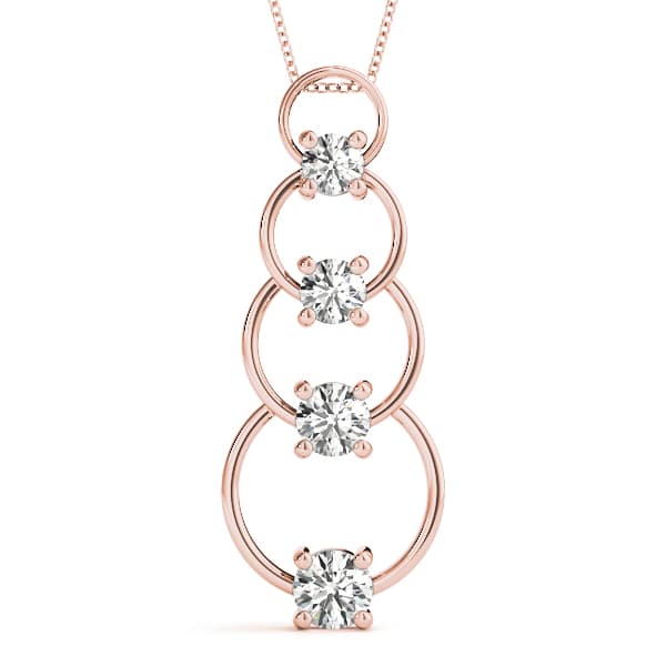 Journey Pendant (2.05 ct. tw.), Front view in rose gold