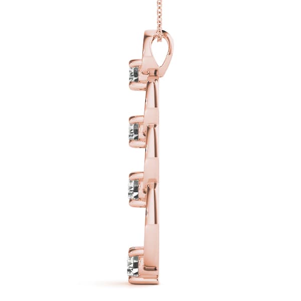 Journey Pendant (2.05 ct. tw.), Side view in rose gold