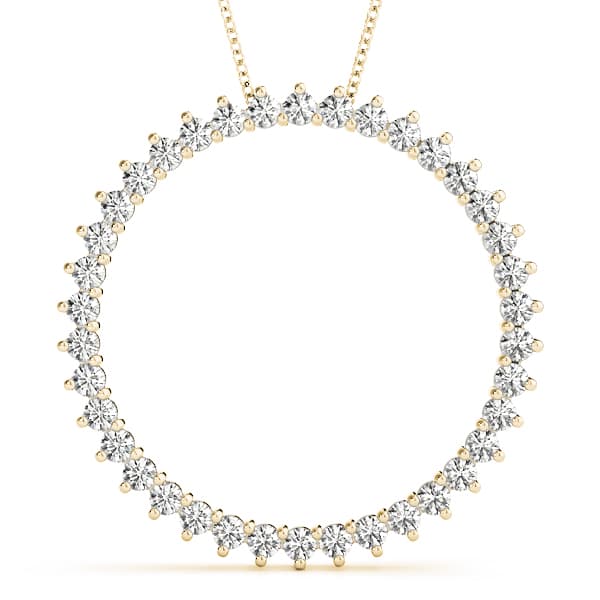 Circle Pendant (3/4 ct. tw.), Front view in yellow gold