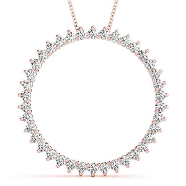 Circle Pendant (1/2 ct. tw.), Front view in rose gold
