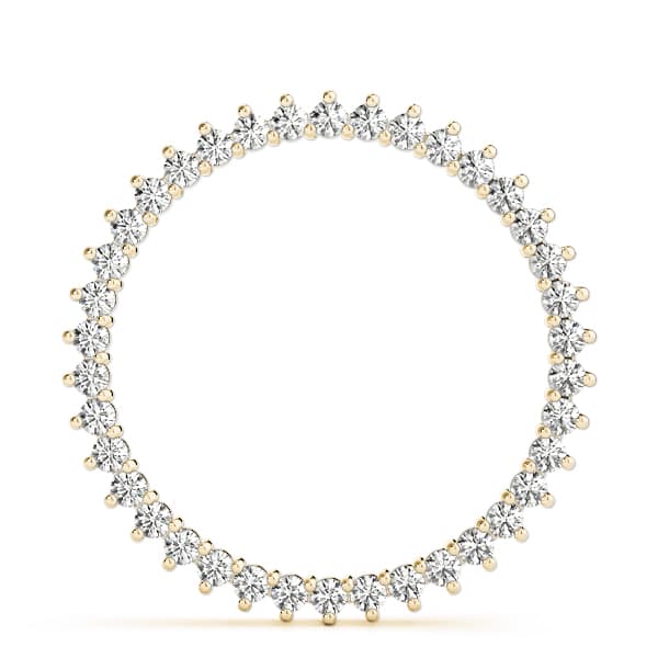 Circle Pendant (3/4 ct. tw.), On hand view in yellow gold