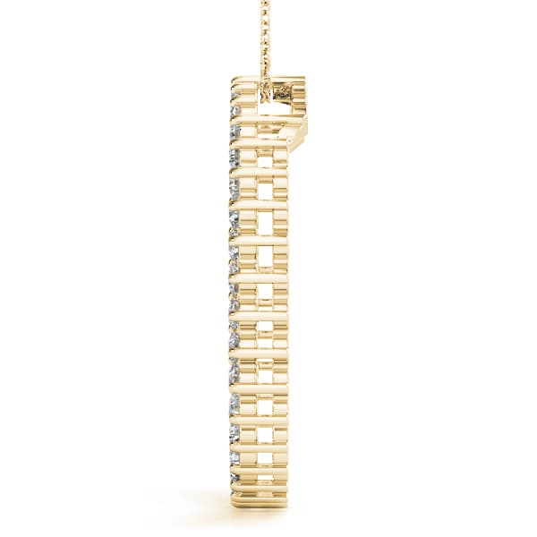 Circle Pendant (3/4 ct. tw.), Side view in yellow gold