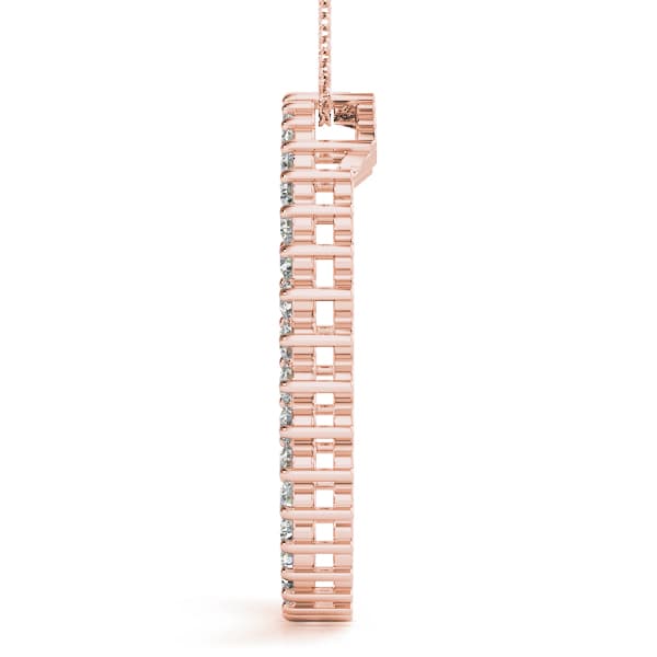 Circle Pendant (1/2 ct. tw.), Side view in rose gold