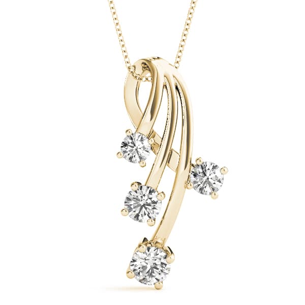 Journey Pendant (1 ct. tw.), Front view in yellow gold