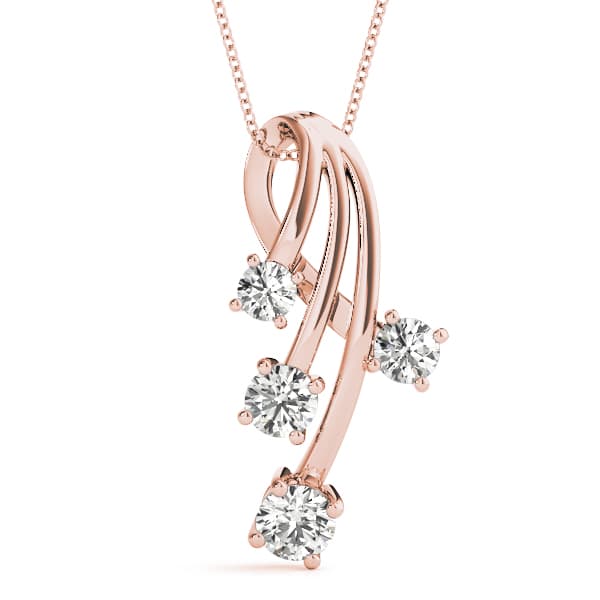 Journey Pendant (1/2 ct. tw.), Front view in rose gold