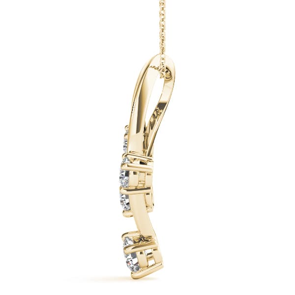 Journey Pendant (1 ct. tw.), Side view in yellow gold