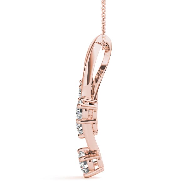 Journey Pendant (1/2 ct. tw.), Side view in rose gold