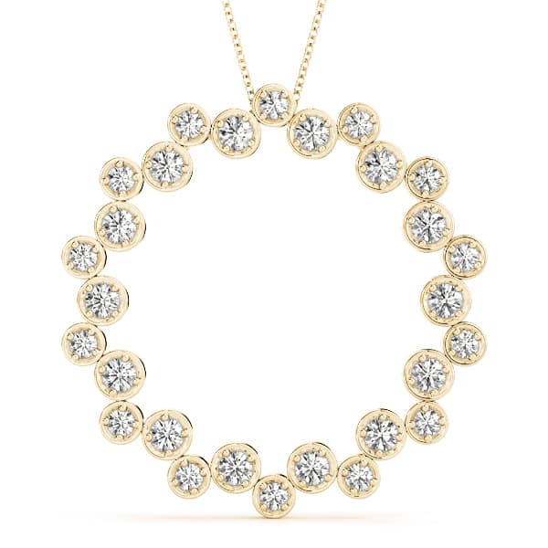 Circle Pendant (0.28 ct. tw.), Front view in yellow gold