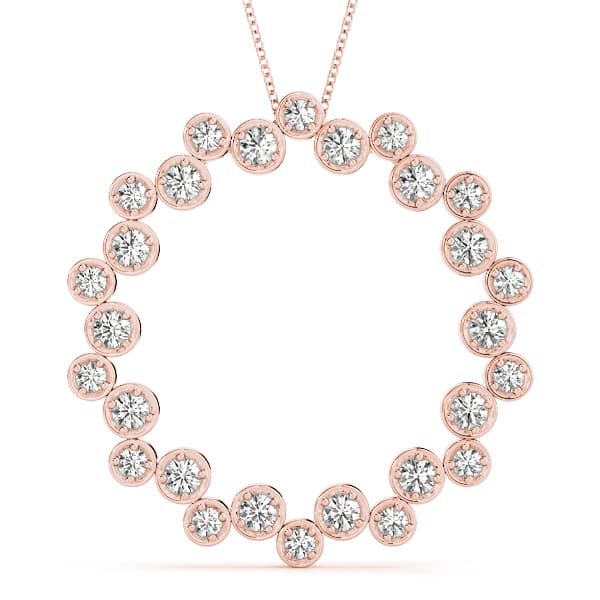 Circle Pendant (0.28 ct. tw.), Front view in rose gold