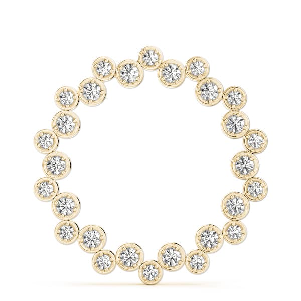 Circle Pendant (0.28 ct. tw.), On hand view in yellow gold