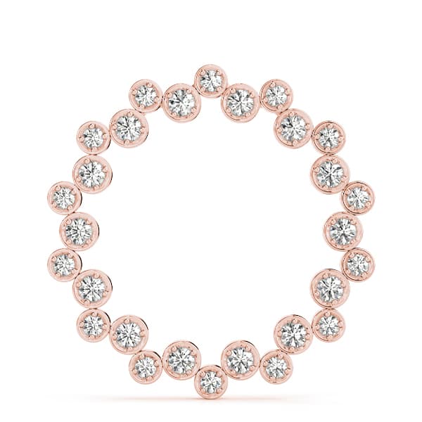 Circle Pendant (0.28 ct. tw.), On hand view in rose gold