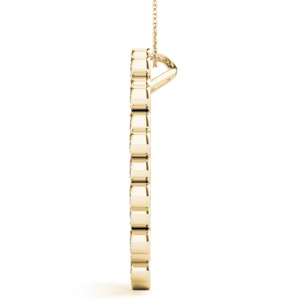 Circle Pendant (0.28 ct. tw.), Side view in yellow gold