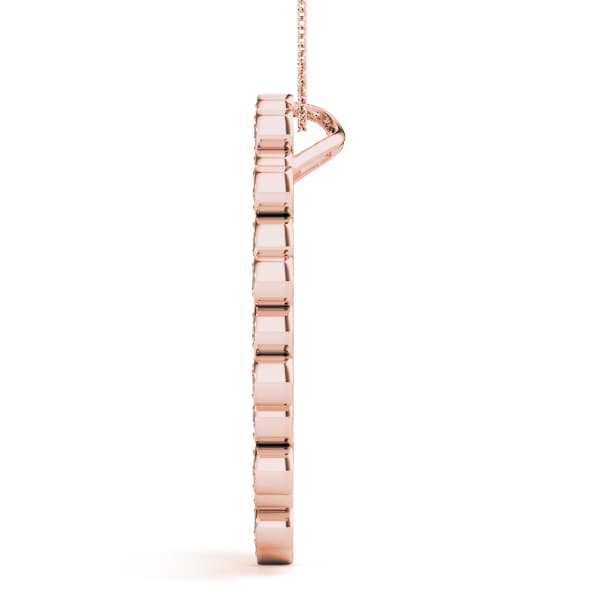 Circle Pendant (0.28 ct. tw.), Side view in rose gold
