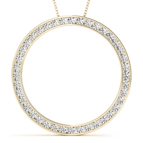 Circle Pendant (1/2 ct. tw.), Front view in yellow gold