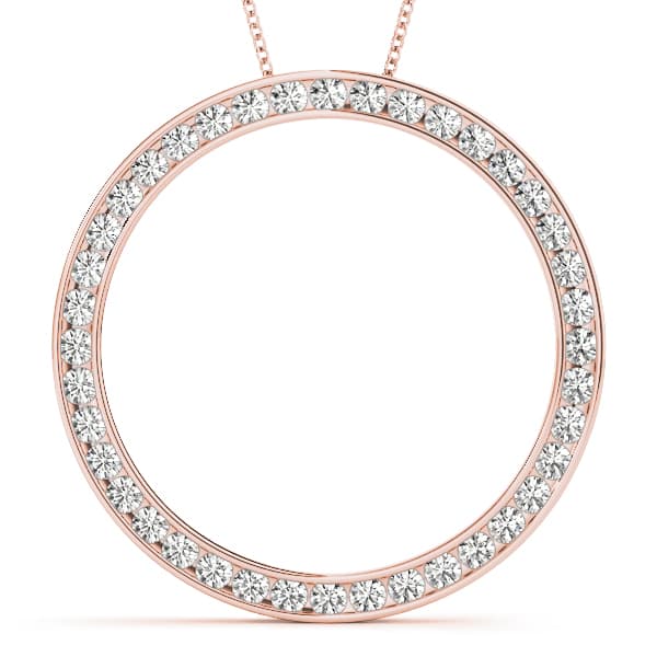Circle Pendant (1/4 ct. tw.), Front view in rose gold