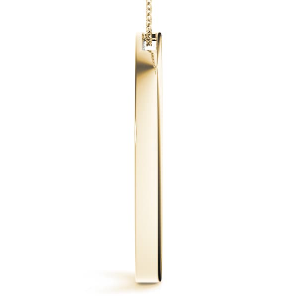 Circle Pendant (1/2 ct. tw.), Side view in yellow gold