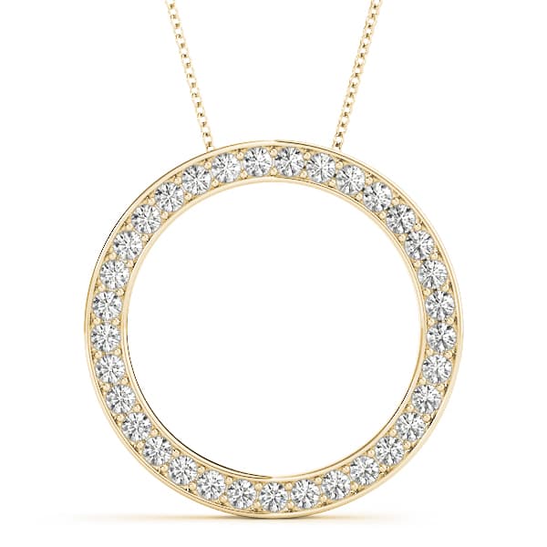 Circle Prong Set Pendants (1/2 ct. tw.), Front view in yellow gold