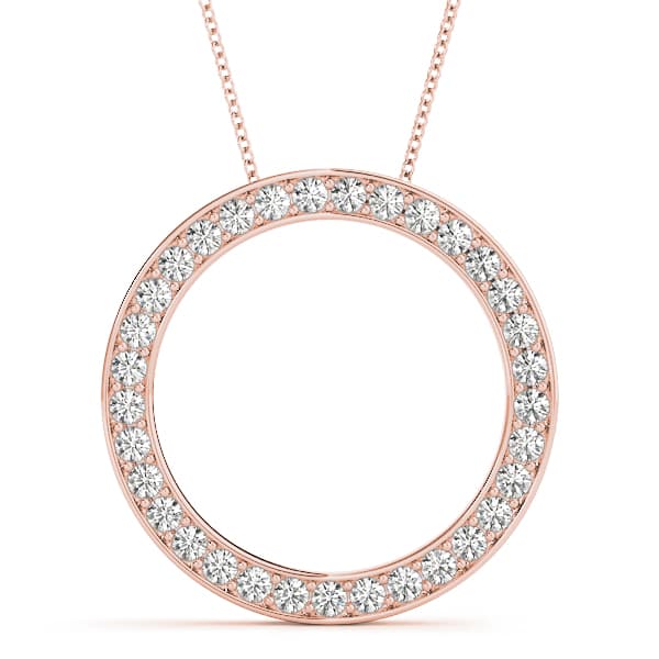Circle Prong Set Pendants (1/2 ct. tw.), Front view in rose gold